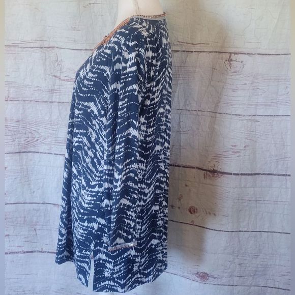 Soft Surroundings Kira Beaded Midnight Blue Tunic Size XL - Picture 4 of 8